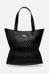 Buy_Econock Studio_Black Cut Work Handcrafted Leather Tote Bag _Online_at_Aza_Fashions