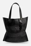 Shop_Econock Studio_Black Cut Work Handcrafted Leather Tote Bag 