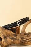 Buy_Econock Studio_Black Handcrafted Basket Weave Leather Belt _at_Aza_Fashions