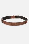 Buy_Econock Studio_Brown Cut Work Tan Handcrafted Leather Belt _at_Aza_Fashions