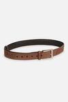Shop_Econock Studio_Brown Cut Work Tan Handcrafted Leather Belt _at_Aza_Fashions