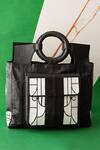 Shop_Econock Studio_Black Geometric Pattern Tote Bag _at_Aza_Fashions
