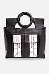 Econock Studio_Black Geometric Pattern Tote Bag _Online_at_Aza_Fashions