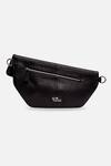 Buy_Econock Studio_Black Geometric Design Leather Fanny Pack _Online_at_Aza_Fashions