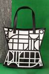 Shop_Econock Studio_Black Geometric Design Leather Tote Bag _at_Aza_Fashions