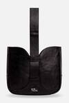 Econock Studio Black Geometric Design Leather Handbag Online at Aza Fashions Econock Studio_Black Geometric Design Leather Handbag _Online_at_Aza_Fashions