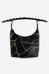 Shop Econock Studio Black Embroidery Kintsugi Handbag at Aza Fashions Shop_Econock Studio_Black Embroidery Kintsugi Handbag _at_Aza_Fashions