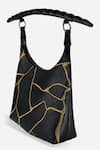 Shop Econock Studio Black Embroidery Kintsugi Handbag Online at Aza Fashions Shop_Econock Studio_Black Embroidery Kintsugi Handbag _Online_at_Aza_Fashions
