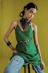 Shop_Econock Studio_Black Embroidery Kintsugi Leather Belt _at_Aza_Fashions