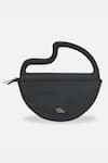 Shop_Econock Studio_Black Embroidery Kintsugi Crescent Clutch _at_Aza_Fashions
