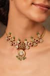 Shop_Joules By Radhika_Multi Color Stones, Beads Multicolor Pendant Choker _at_Aza_Fashions