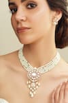 Buy_Joules By Radhika_Gold Plated Pearls, Stones Embellished Necklace Set _at_Aza_Fashions
