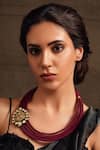 Buy Joules By Radhika Maroon Thread And Polki Necklace at Aza Fashions Buy_Joules By Radhika_Maroon Thread And Polki Necklace_at_Aza_Fashions