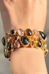 Buy_Anuka Jewels_Multi Color Stones Gold Tourmaline Cluster Bracelet _at_Aza_Fashions
