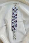 Shop_Anuka Jewels_White Stones Clustered Amethyst And Moonstone Bracelet _at_Aza_Fashions