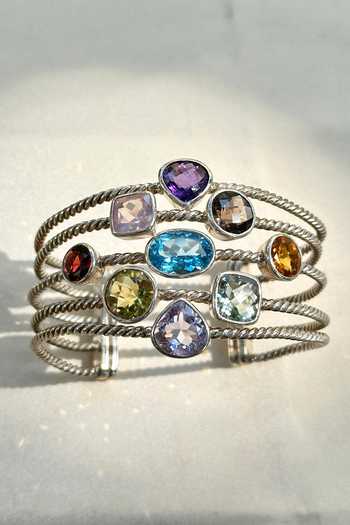 Shop_Anuka Jewels_Multi Color Stones Embellished Cuff _at_Aza_Fashions