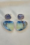 Shop_Anuka Jewels_Blue Stones Sapphire Dangler Earrings _at_Aza_Fashions