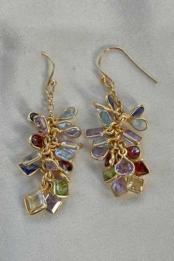 Shop_Anuka Jewels_Multi Color Stones Embellished Earrings _at_Aza_Fashions