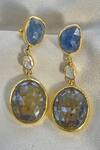 Shop_Anuka Jewels_Multi Color Stones Sapphire Danglers _at_Aza_Fashions