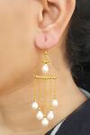 Buy_Anuka Jewels_Gold Plated Pearls Embellished Danglers _at_Aza_Fashions