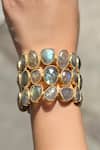 Buy_Anuka Jewels_Blue Stones Gold Labradorite Cuff Bracelet _at_Aza_Fashions