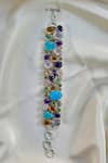 Shop_Anuka Jewels_Multi Color Stones Cluster Shaped Colorstone Bracelet _at_Aza_Fashions
