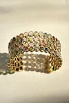 Shop_Anuka Jewels_Multi Color Stones Tourmaline Cuff Bracelet _at_Aza_Fashions