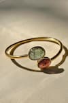 Shop_Anuka Jewels_Gold Plated Stones Twisted Tourmaline Bracelet _at_Aza_Fashions