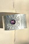 Anuka Jewels_Silver Plated Stones Amethyst Carved Cuff Bracelet _Online_at_Aza_Fashions