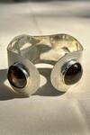 Anuka Jewels_Black Stones Textured Smokey Quartz Cuff Bracelet _Online_at_Aza_Fashions