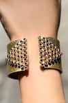 Buy_Anuka Jewels_Gold Plated Stones Textured Amethyst Cuff Bracelet _at_Aza_Fashions