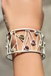 Buy_Anuka Jewels_Silver Plated Stones Colorstone Jaal Cuff Bracelet _at_Aza_Fashions