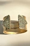Anuka Jewels_Gold Plated Stones Textured Cuff Bracelet With Peridot _Online_at_Aza_Fashions