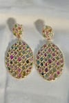 Shop_Anuka Jewels_Multi Color Tourmaline Embellished Earrings _at_Aza_Fashions