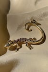 Buy_Anuka Jewels_Gold Plated Garnet Lizard Pendant _at_Aza_Fashions
