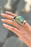 Anuka Jewels_Blue Stones Turquoise Embellished Ring _Online_at_Aza_Fashions