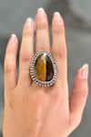 Buy_Anuka Jewels_Brown Tiger Eye Stone Embellished Ring _at_Aza_Fashions