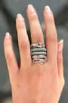 Buy_Anuka Jewels_Blue Semi Precious Stone Embellished Serpent Ring _at_Aza_Fashions