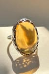 Shop_Anuka Jewels_Yellow Cut Work, Stones Citrine Ring _at_Aza_Fashions