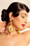 Buy_Bijoux By Priya Chandna_Gold Plated Crystals Tonal Teardrop Earrings _at_Aza_Fashions