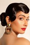 Buy_Bijoux By Priya Chandna_Gold Plated Beads Embellished Heart Drop Earrings _at_Aza_Fashions