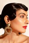 Bijoux By Priya Chandna_Gold Plated Beads Embellished Heart Drop Earrings _Online_at_Aza_Fashions