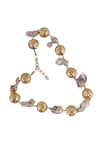 Shop_Bijoux By Priya Chandna_Gold Plated Foil Pearl Bead Long Necklace _at_Aza_Fashions