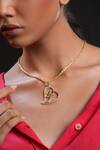Buy_Bijoux By Priya Chandna_Gold Plated Crystal Heart Pendant Necklace _at_Aza_Fashions