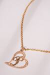 Shop_Bijoux By Priya Chandna_Gold Plated Crystal Heart Pendant Necklace _at_Aza_Fashions