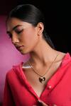 Buy_Bijoux By Priya Chandna_Gold Plated Textured Heart Pendant Necklace _at_Aza_Fashions