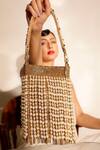 Buy_Bijoux By Priya Chandna_Gold Pearls, Crystals Cascading And Nano Bag _at_Aza_Fashions