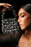 Buy_Bijoux By Priya Chandna_Black Beads, Crystals, Stones Beaded Mini Pebble Handbag _at_Aza_Fashions