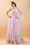 Buy Naintara Bajaj Purple Organza Gota Patti Round Neck Geometric Lace Embroidered Lehenga Set Online at Aza Fashions Buy_Naintara Bajaj_Purple Organza Gota Patti Round Neck Geometric Lace Embroidered Lehenga Set _Online_at_Aza_Fashions