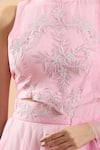 Buy Naintara Bajaj Pink Organza Applique, Embroidery, Beads High Neck Floral Lehenga Set Online at Aza Fashions Buy_Naintara Bajaj_Pink Organza Applique, Embroidery, Beads High Neck Floral Lehenga Set _Online_at_Aza_Fashions
